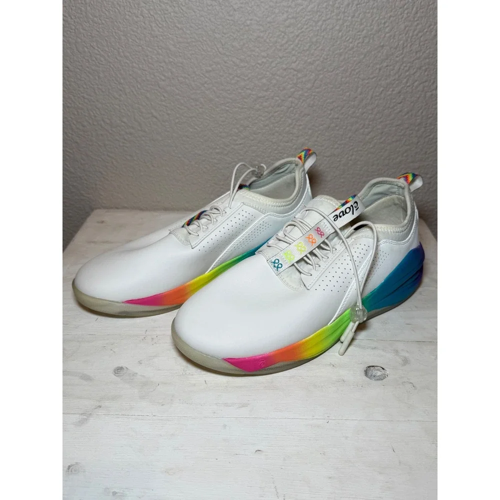 Clove Pride Solo Sneakers White Rainbow Womens 8.5 Mens 7 Nursing Medical Shoes